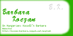 barbara koczan business card